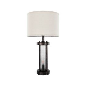 Table Lamps Set of 2, Dimmable Farmhouse Bedside Nightstand Lamps, Vintage Lamp with LED Bulb and Linen Shades