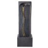 Outdoor Water Fountain, 38.58 in Height Fountain and Waterfall, 1-Tier Floor Standing Rock Base Style Fountains with with LED Light and Pump