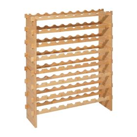72 Bottle Stackable Modular Wine Rack, 8-Tier, Floor Freestanding Wine Storage Rack, Sturdy Wines Holder Display Shelf, Wobble-Free Shelves