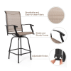 MEOOEM Outdoor Patio High Bar Set, Wood-Like Bar Table and Bar Chair for Living Room and Small Space Dining Room