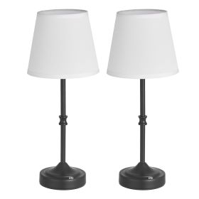 Cordless Table Lamp, 2 Pack, 5200mAh Built-in Rechargeable Battery Desk Lamp, 3-Level Brightness, Fabric Shade, 2700-3000K Color Temperature