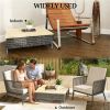 Outdoor side table, terrace table, garden table, coffee table, gray(table only)