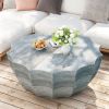 35.43" Modern Outdoor and Indoor Waterproof Coffee Table, Durable MgO Cement Design, Suitable for Terraces, Gardens