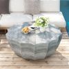 35.43" Modern Outdoor and Indoor Waterproof Coffee Table, Durable MgO Cement Design, Suitable for Terraces, Gardens