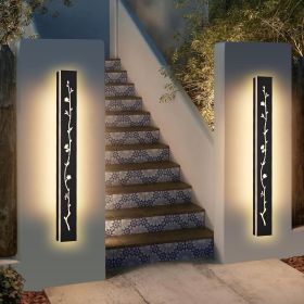 2 Pack 24/32/40/48/60in LED Outdoor Wall Lights Black Outside Garage Lights Porch Light (size: 48inch)