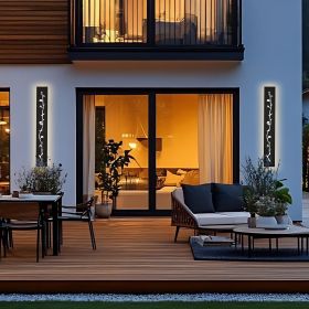 2 Pack 24/32/40/48/60in LED Outdoor Wall Lights Black Outside Garage Lights Porch Light (size: 40inch)